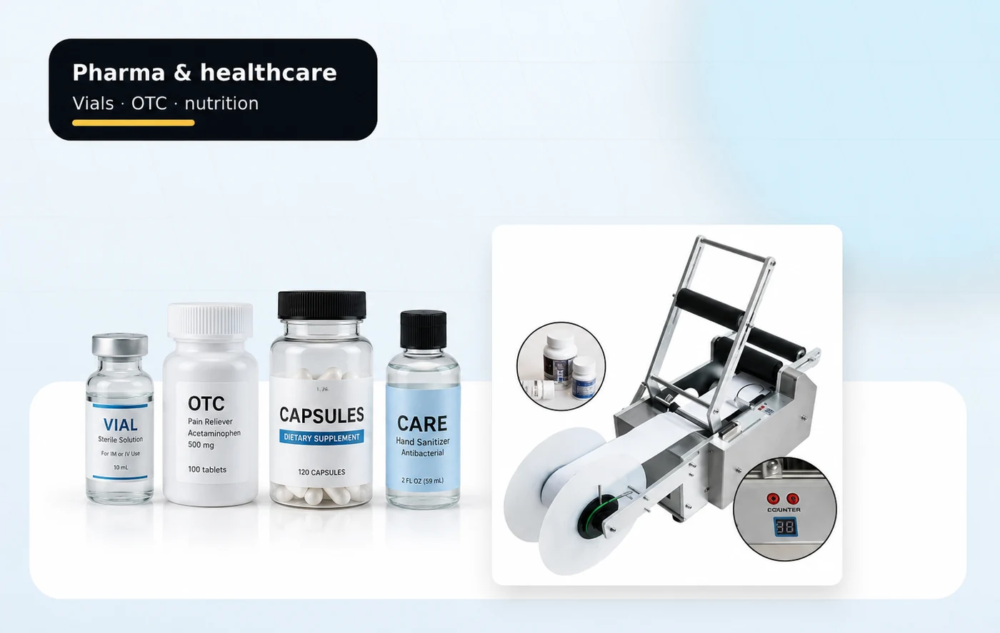 Healthcare bottle labelling
